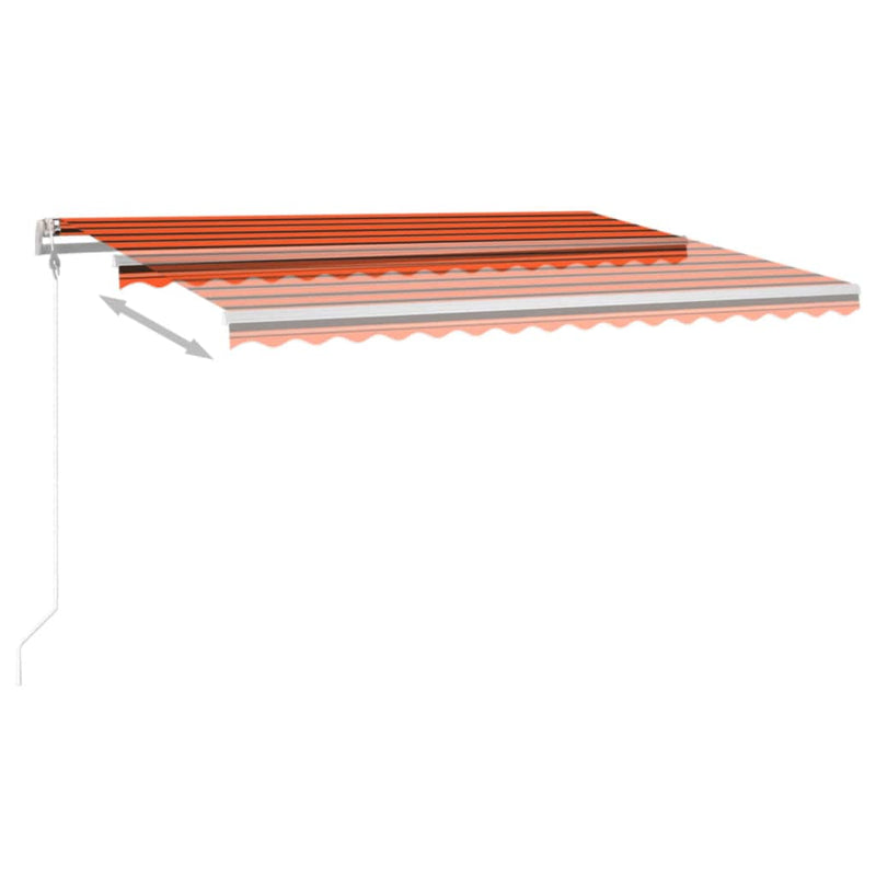 vidaXL narancssárga-barna szélérzékelős és LED-es napellenző 400x350cm