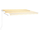 vidaXL sárga és fehér kézzel kihúzható napellenző 450 x 350 cm