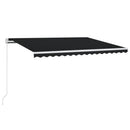 vidaXL antracitszürke kézzel kihúzható napellenző 450 x 350 cm
