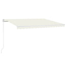 vidaXL krémszínű kézzel kihúzható LED-es napellenző 450 x 350 cm