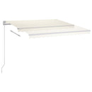vidaXL krémszínű kézzel kihúzható LED-es napellenző 450 x 350 cm
