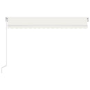 vidaXL krémszínű kézzel kihúzható LED-es napellenző 450 x 350 cm