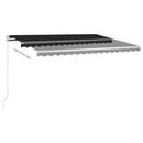 vidaXL antracitszürke kézzel kihúzható LED-es napellenző 450 x 350 cm