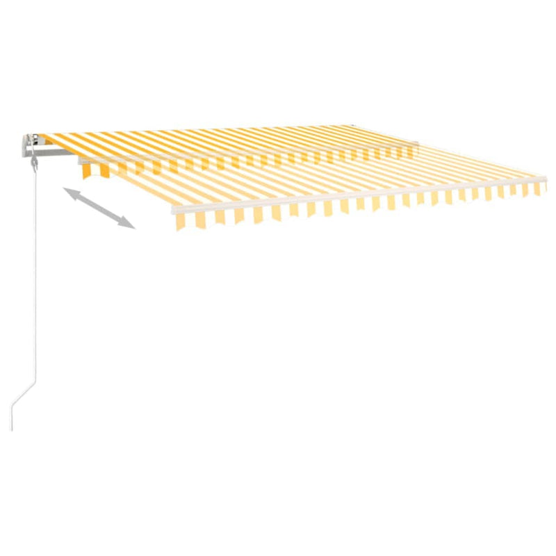 vidaXL sárga és fehér automata napellenző 450 x 350 cm