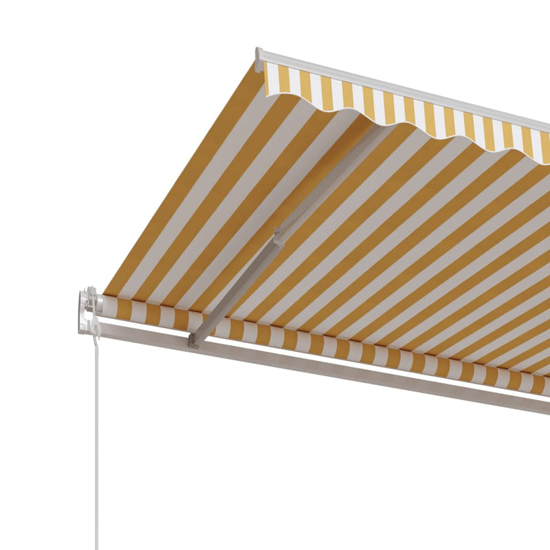 vidaXL sárga és fehér automata napellenző 450 x 350 cm