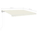 vidaXL krémszínű automata szélérzékelős és LED-es napellenző 450x350cm