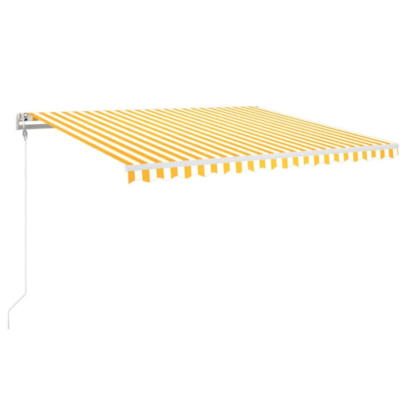 vidaXL sárga-fehér szélérzékelős és LED-es napellenző 450 x 350 cm