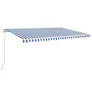 vidaXL kék és fehér kézzel kihúzható napellenző 500 x 350 cm