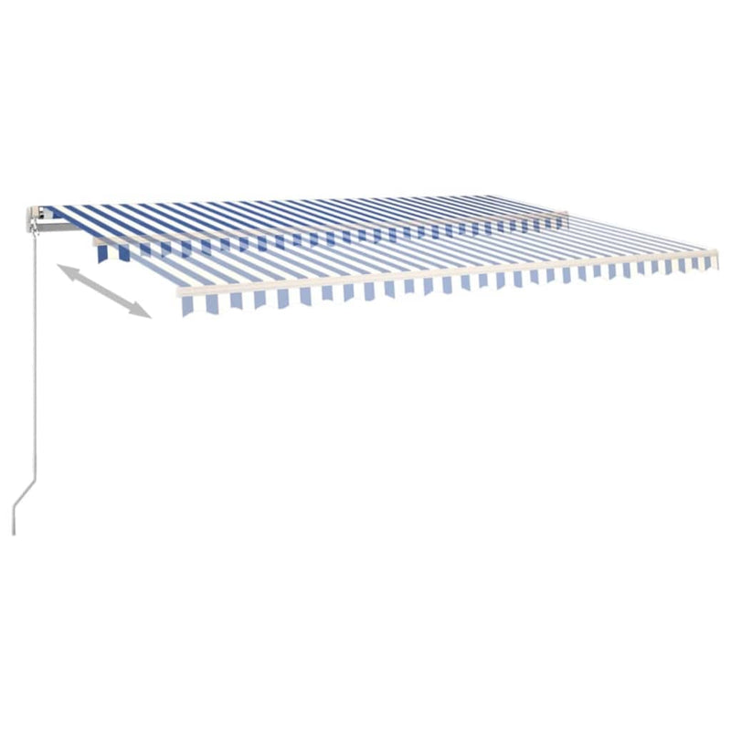 vidaXL kék és fehér kézzel kihúzható napellenző 500 x 350 cm