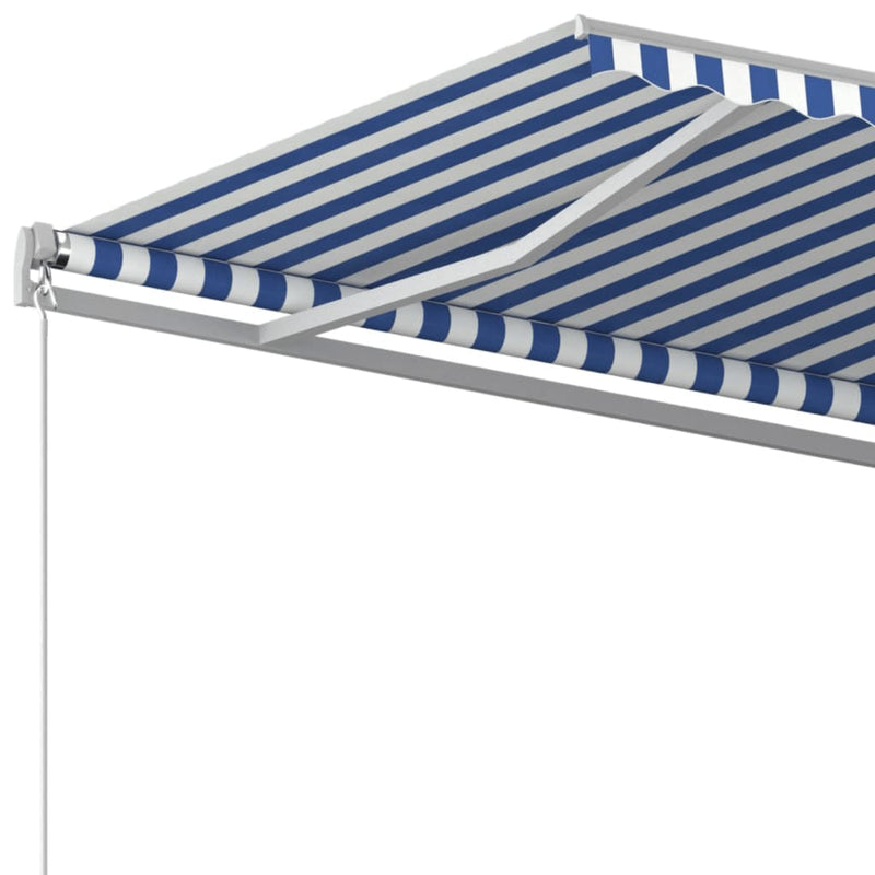 vidaXL kék és fehér kézzel kihúzható napellenző 500 x 350 cm