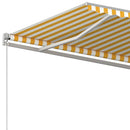vidaXL sárga és fehér kézzel kihúzható napellenző 500 x 350 cm