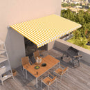 vidaXL sárga és fehér kézzel kihúzható napellenző 500 x 350 cm
