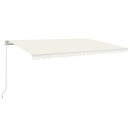 vidaXL krémszínű kézzel kihúzható LED-es napellenző 500x350 cm