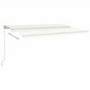 vidaXL krémszínű kézzel kihúzható LED-es napellenző 500x350 cm