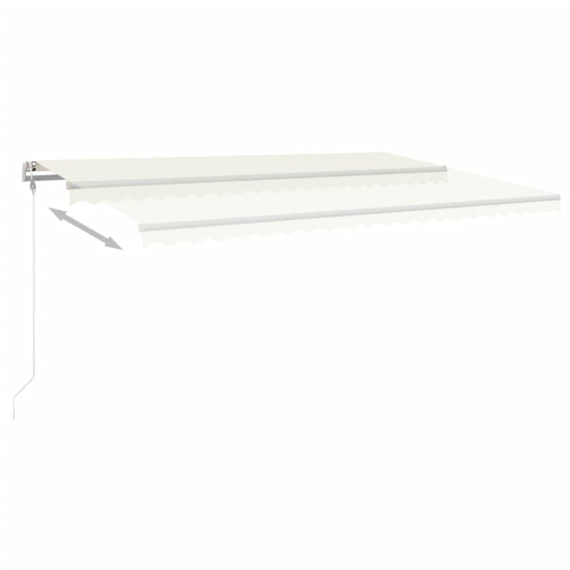 vidaXL krémszínű automata szélérzékelős és LED-es napellenző 500x350cm