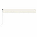 vidaXL krémszínű automata szélérzékelős és LED-es napellenző 500x350cm