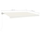 vidaXL krémszínű automata szélérzékelős és LED-es napellenző 500x350cm