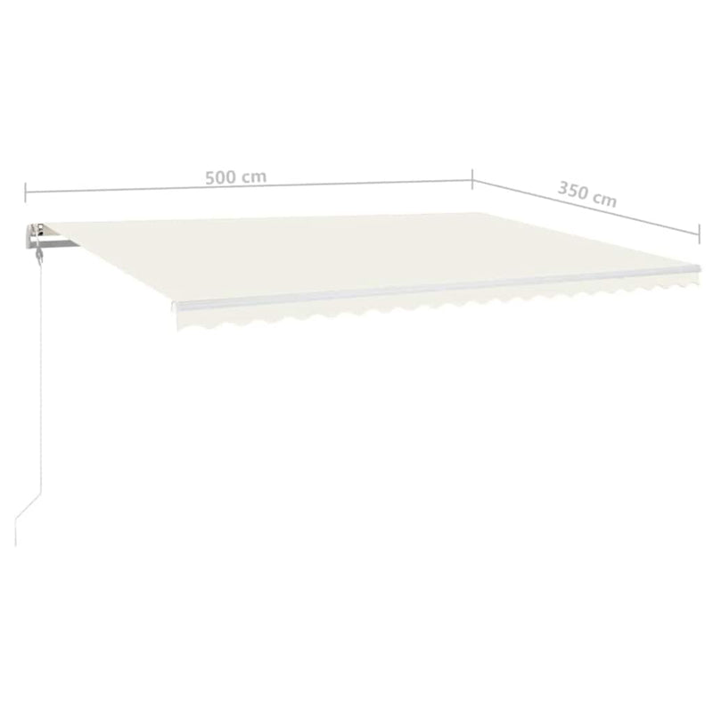 vidaXL krémszínű automata szélérzékelős és LED-es napellenző 500x350cm