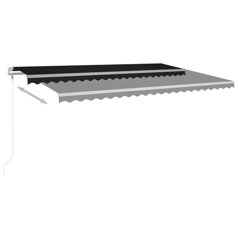 vidaXL antracitszürke szélérzékelős és LED-es napellenző 500 x 350 cm