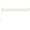 vidaXL krémszínű kézzel kihúzható LED-es napellenző 600 x 350 cm