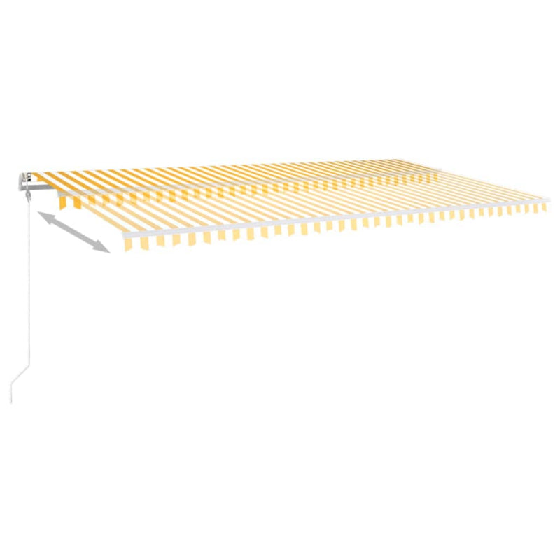 vidaXL sárga és fehér automata napellenző 600 x 350 cm