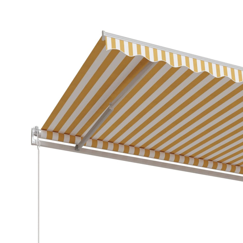 vidaXL sárga és fehér automata napellenző 600 x 350 cm