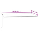 vidaXL sárga és fehér automata napellenző 600 x 350 cm