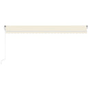 vidaXL krémszínű automata szélérzékelős és LED-es napellenző 600x350cm