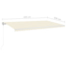 vidaXL krémszínű automata szélérzékelős és LED-es napellenző 600x350cm
