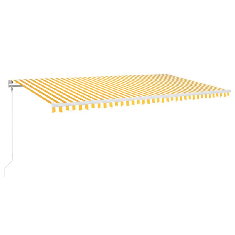 vidaXL sárga-fehér szélérzékelős és LED-es napellenző 600 x 350 cm
