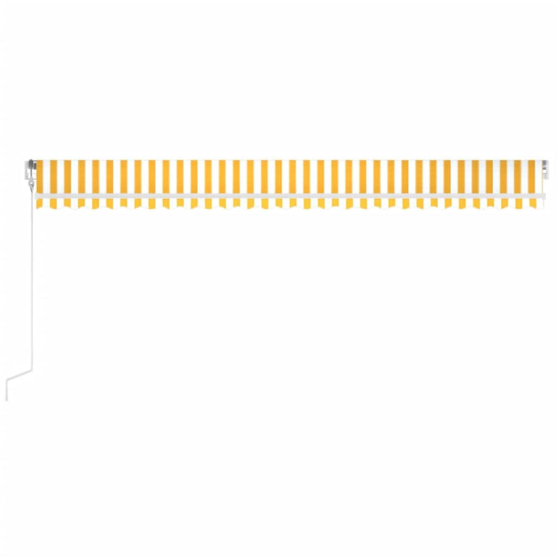 vidaXL sárga-fehér szélérzékelős és LED-es napellenző 600 x 350 cm