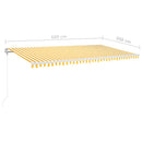 vidaXL sárga-fehér szélérzékelős és LED-es napellenző 600 x 350 cm