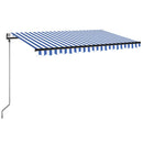 vidaXL kék/fehér automata szélérzékelős és LED-es napellenző 300x250cm