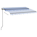 vidaXL kék/fehér automata szélérzékelős és LED-es napellenző 300x250cm
