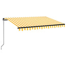 vidaXL sárga és fehér kézzel kihúzható napellenző 350 x 250 cm