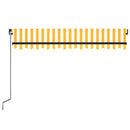 vidaXL sárga és fehér kézzel kihúzható napellenző 350 x 250 cm