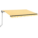 vidaXL sárga és fehér automata napellenző 350 x 250 cm