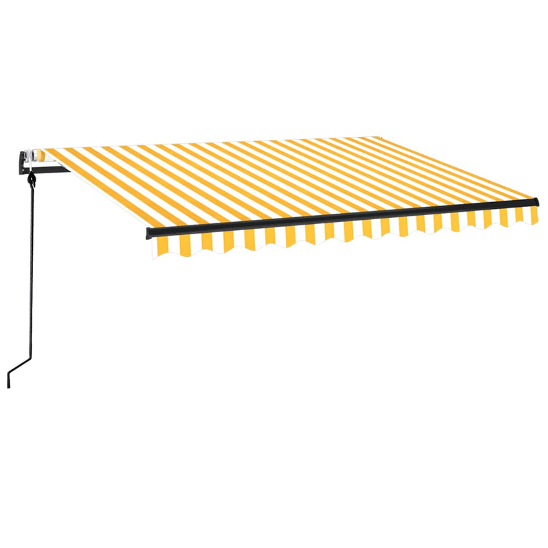 vidaXL sárga és fehér automata napellenző 350 x 250 cm