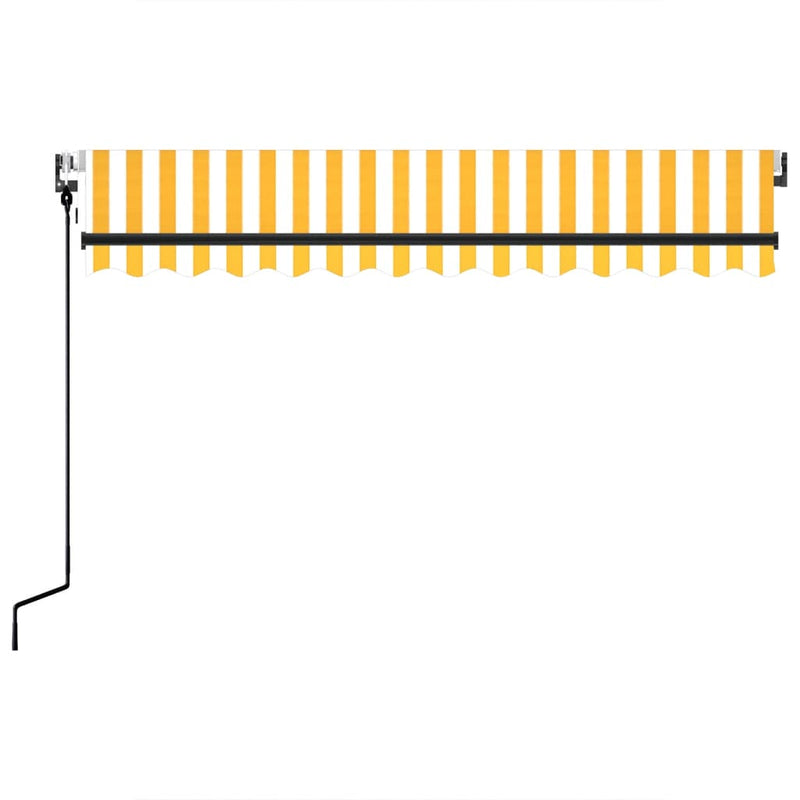 vidaXL sárga és fehér automata napellenző 350 x 250 cm