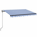 vidaXL kék/fehér automata szélérzékelős és LED-es napellenző 350x250cm