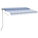 vidaXL kék/fehér automata szélérzékelős és LED-es napellenző 350x250cm