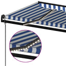 vidaXL kék/fehér automata szélérzékelős és LED-es napellenző 350x250cm