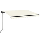 vidaXL krémszínű automata szélérzékelős és LED-es napellenző 350x250cm