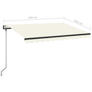vidaXL krémszínű automata szélérzékelős és LED-es napellenző 350x250cm