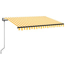 vidaXL sárga-fehér szélérzékelős és LED-es napellenző 350 x 250 cm