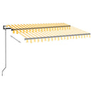 vidaXL sárga-fehér szélérzékelős és LED-es napellenző 350 x 250 cm