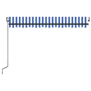 vidaXL kék/fehér automata szélérzékelős és LED-es napellenző 400x300cm