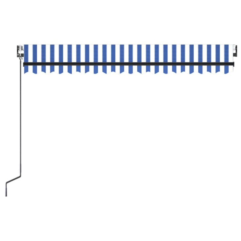 vidaXL kék/fehér automata szélérzékelős és LED-es napellenző 400x300cm