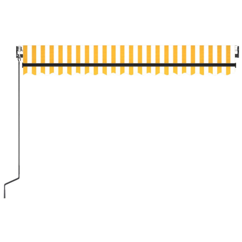 vidaXL sárga és fehér automata napellenző 450 x 300 cm