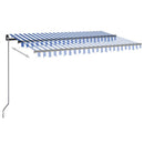 vidaXL kék/fehér automata szélérzékelős és LED-es napellenző 450x300cm